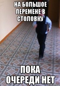 на большое перемене в столовку пока очереди нет