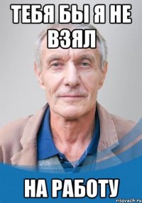 тебя бы я не взял на работу