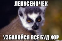 ЛЕНУСЕНОЧЕК УЗБАНОЙСЯ ВСЕ БУД ХОР