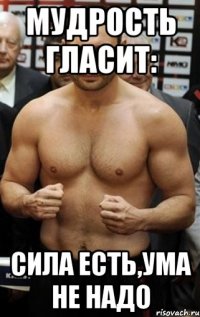 Мудрость Гласит: Сила Есть,Ума не Надо