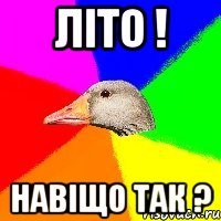 Літо ! Навіщо так ?