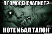 я гомосексуалист? коте ибал тапок