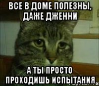 Все в доме полезны, даже Дженни а ты просто проходишь испытания
