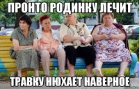 Пронто родинку лечит Травку нюхает наверное