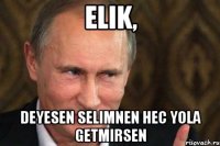 Elik, deyesen Selimnen hec yola getmirsen