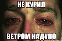 не курил ветром надуло