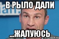 В рыло дали ...Жалуюсь