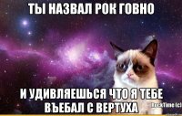 ТЫ НАЗВАЛ РОК ГОВНО И УДИВЛЯЕШЬСЯ ЧТО Я ТЕБЕ ВЪЕБАЛ С ВЕРТУХА