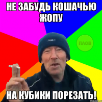 не забудь кошачью жопу на кубики порезать!