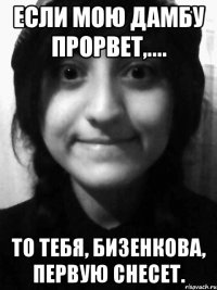 если мою дамбу прорвет,.... то тебя, Бизенкова, первую снесет.