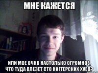 Мне кажется или мое очко настолько огромное, что туда влезет сто ниггерских хуев?