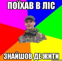 Поїхав в ліс знайшов де жити