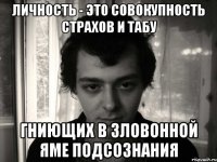 личность - это совокупность страхов и табу гниющих в зловонной яме подсознания