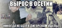 Вырос в Осетии Никогда не был в Дигорском ущелье