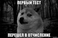 первый тест перешел в отчисление