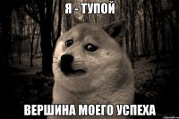 я - тупой вершина моего успеха