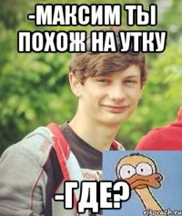 -Максим ты похож на утку -где?