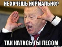 Не хочешь нормально? Так катись ты лесом