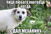 лицо любого киатовца когда сдал механику