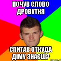 Почув слово дровутня спитав откуда діму знаєш?