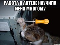 работа в аптеке научила меня многому ...