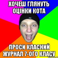 Хочеш глянуть оцінки Кота проси класний журнал 7-ого класу