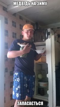 Медвідь на зиму Запасається