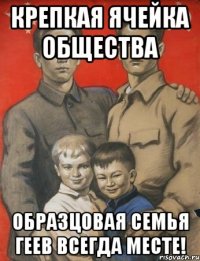 КРЕПКАЯ ЯЧЕЙКА ОБЩЕСТВА ОБРАЗЦОВАЯ СЕМЬЯ ГЕЕВ ВСЕГДА МЕСТЕ!