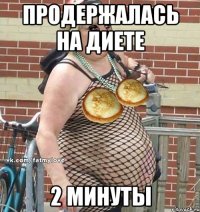 продержалась на диете 2 минуты