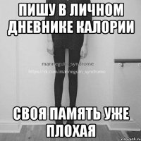 пишу в личном дневнике калории своя память уже плохая