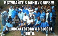 Вступайте в банду Crips!!! А шлюха готова и в Bloodz пойти.