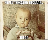 ЧЕРЕЗ ТИЖДЕНЬ ВЕСІЛЛЯ... ШТО?