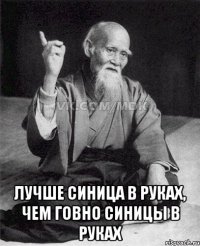  ЛУЧШЕ СИНИЦА В РУКАХ, ЧЕМ ГОВНО СИНИЦЫ В РУКАХ
