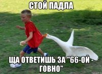 Стой падла ща ответишь за "66-ой - говно"