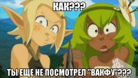 Как??? Ты еще не посмотрел "Вакфу"???