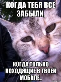 КОГДА ТЕБЯ ВСЕ ЗАБЫЛИ, КОГДА ТОЛЬКО ИСХОДЯЩИЕ В ТВОЕЙ МОБИЛЕ,,