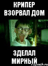 Крипер взорвал дом Зделал мирный