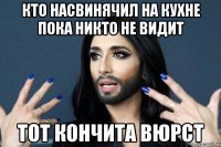 Кто насвинячил на кухне пока никто не видит тот кончита вюрст