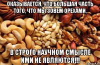 Оказывается, что большая часть того, что мы зовем орехами, в строго научном смысле ими НЕ ЯВЛЯЮТСЯ!!!