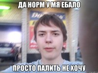 да норм у мя ебало просто палить не хочу