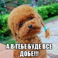  А в тебе буде все добе!!!