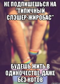 не подпишешься на "типичный слэшер-жиробас" будешь жить в одиночестве, даже без котов