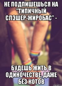 не подпишешься на "типичный слэшер-жиробас" - будешь жить в одиночестве, даже без котов