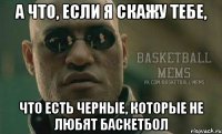 а что, если я скажу тебе, что есть черные, которые не любят баскетбол