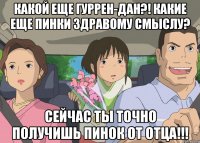 Какой еще гуррен-дан?! какие еще пинки здравому смыслу? сейчас ты точно получишь пинок от отца!!!