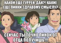 Какой еще гуррен-дан?! какие еще пинки здравому смыслу? сейчас ты точно пинок от отца получишь!!!