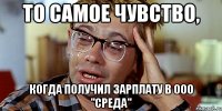 То самое чувство, когда получил зарплату в ООО "СРЕДА"