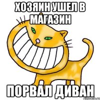 Хозяин ушел в магазин порвал диван