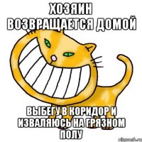 Хозяин возвращается домой выбегу в коридор и изваляюсь на грязном полу