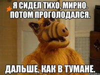 Я сидел тихо, мирно. Потом проголодался. Дальше, как в тумане.
